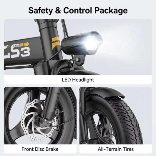 Bicicleta Eléctrica Toofly GS3 Plegable 250 W 48 V 15 Ah 14" Doble Suspensión