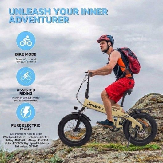 Bicicleta Eletrica Univercycle B1 48V 13Ah Shimano 7 velocidades