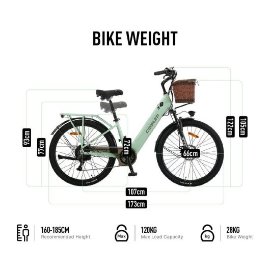 E-Bike Cysum X-city 250W 48V 10,4Ah Shimano 7 Gänge
