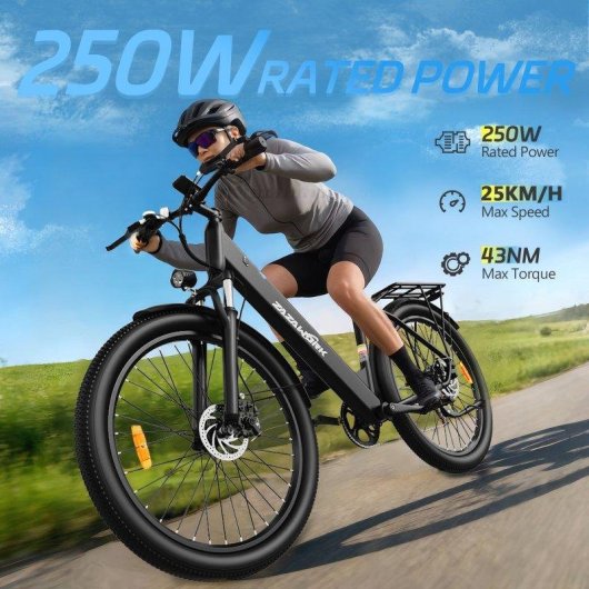 Bicicleta eletrica Zazawork C28 250 W Shimano 7 velocidades