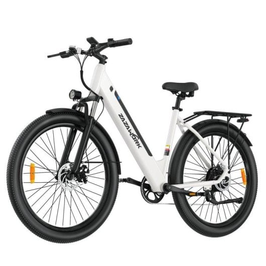Bicicleta eletrica ZAZAWORK C28 Branco 7 velocidades