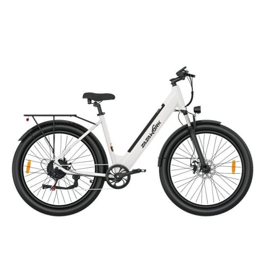 Bicicleta eletrica ZAZAWORK C28 Branco 7 velocidades
