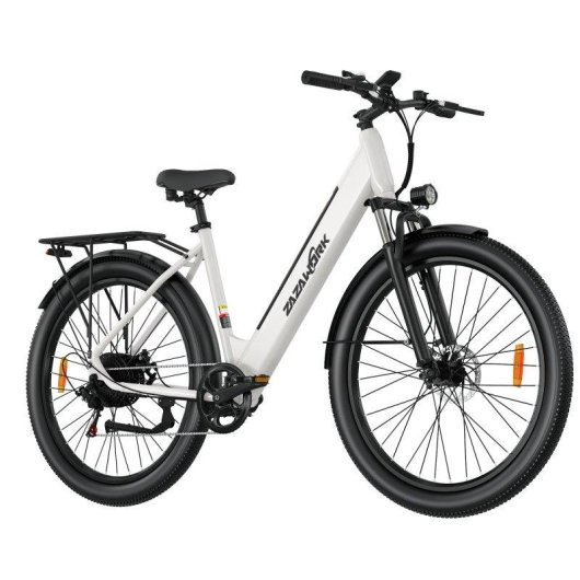 Bicicleta eletrica ZAZAWORK C28 Branco 7 velocidades