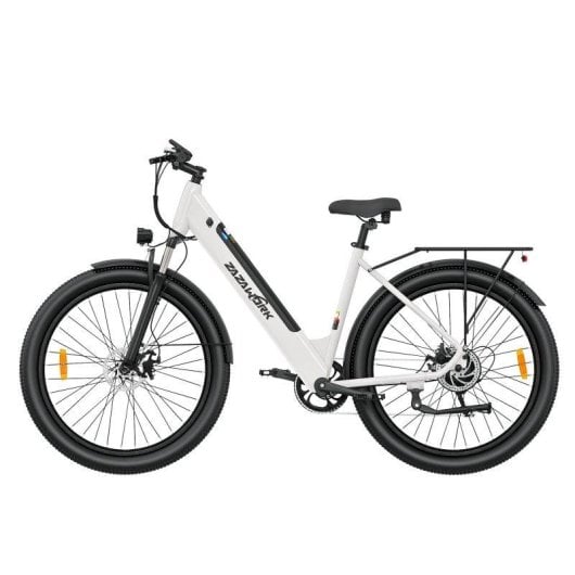 Bicicleta eletrica ZAZAWORK C28 Branco 7 velocidades