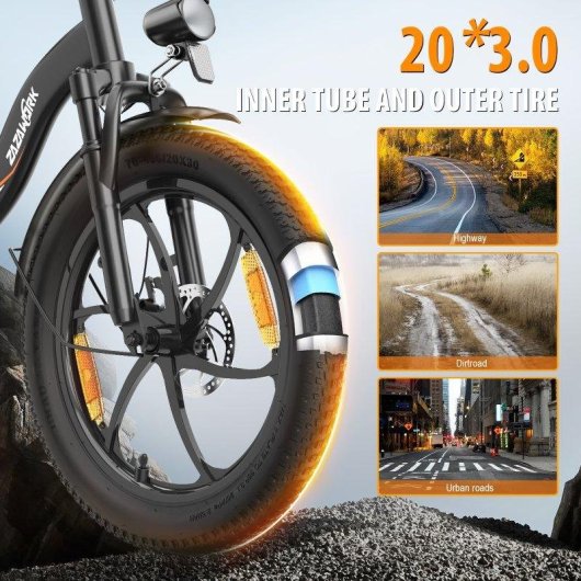 Bicicleta Eléctrica Zazawork C16 48V 16Ah 250W Shimano 7 velocidades