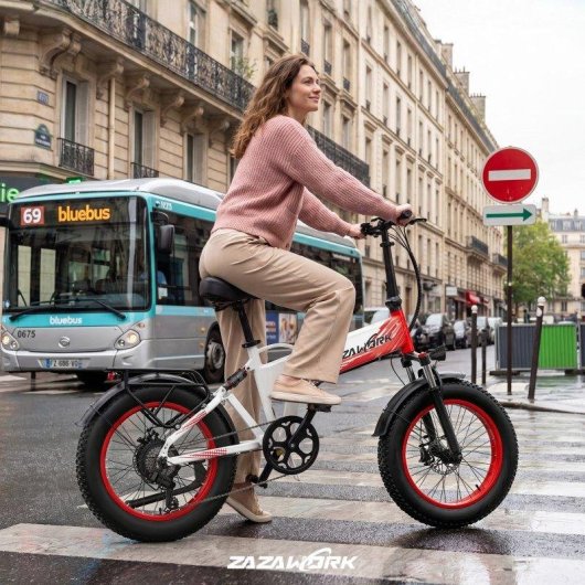Klapp-E-Bike Zazawork CF1000 1000 W 48 V 20 Ah weiß