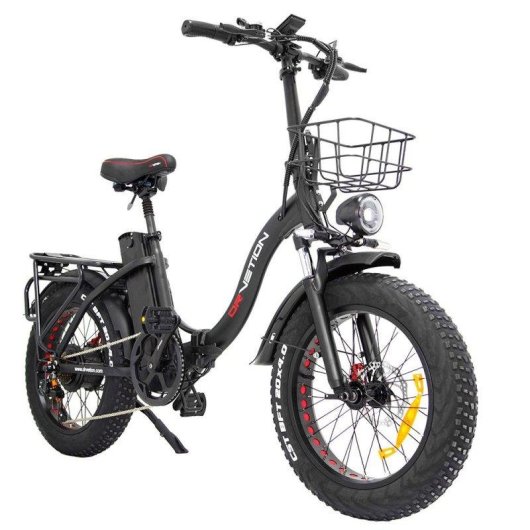 Bicicleta elétrica DRVETION CT20 Pro dobrável 48 V 15 Ah preta