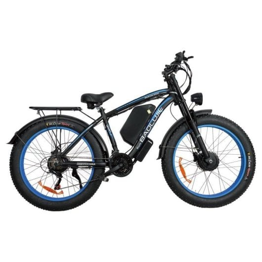 Bicicleta Eléctrica Baolujie DP2602 Motor Duplo 48V 23Ah Azul