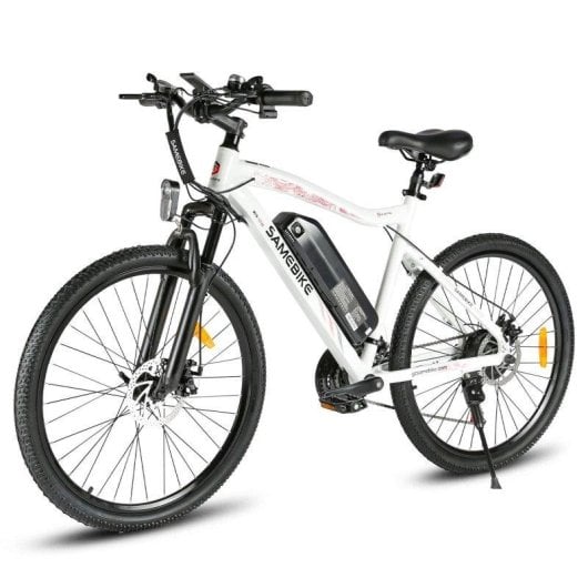 Bicicleta Eléctrica Samebike SY26-II 26" Motor Sin Escobillas Batería 13 Ah Blanca