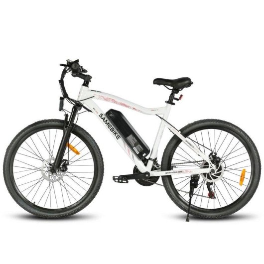 Bicicleta Eléctrica Samebike SY26-II 26" Motor Sin Escobillas Batería 13 Ah Blanca