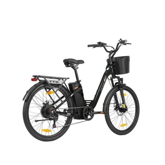 Bicicleta elétrica TTGO C2 Pro 36 V 18 Ah preta