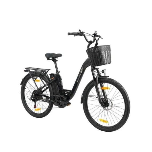Bicicleta elétrica TTGO C2 Pro 36 V 18 Ah preta