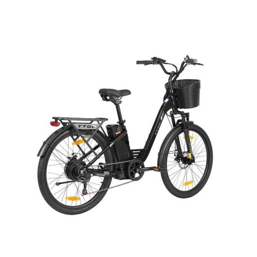 Bicicleta elétrica TTGO C2 Pro 36 V 18 Ah preta