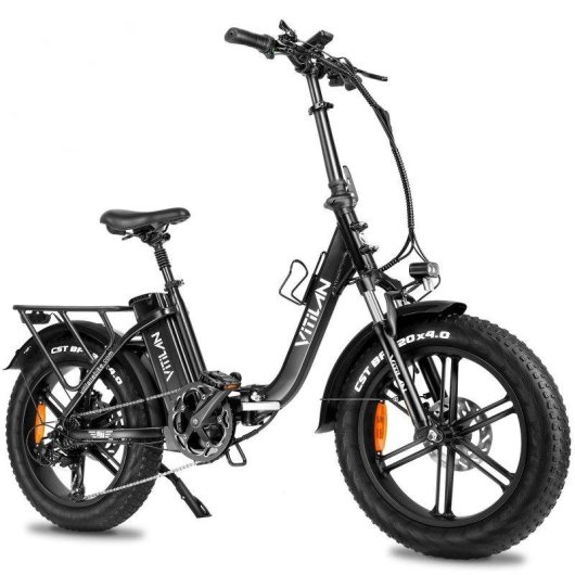 Bicicleta Eléctrica Plegable Vitilan U7 2.0 48V 20 Ah 20" Negra