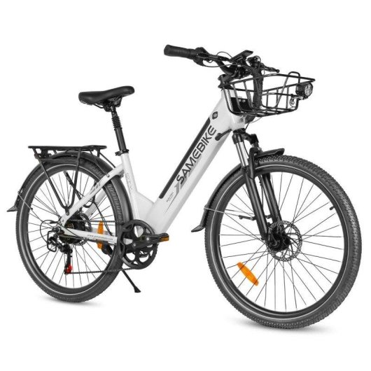 Bicicleta Eléctrica Samebike RS-A01 Pro-T 26" Motor 500W Batería 36V 15Ah Blanca