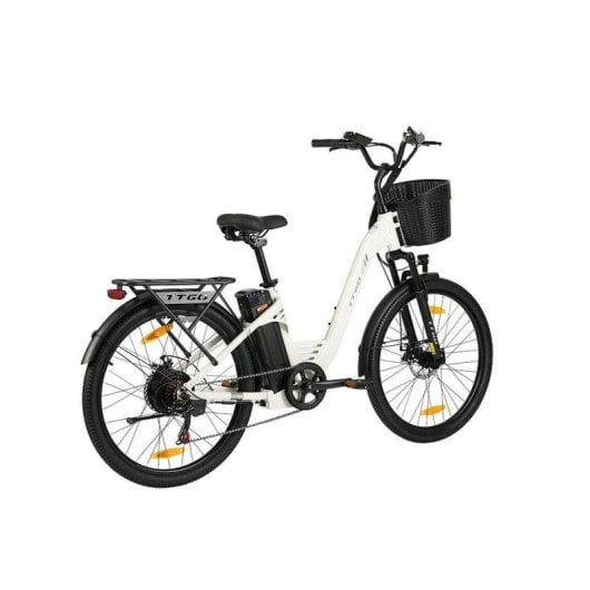 Bicicleta elétrica TTGO C2 Pro 36 V 18 Ah branca