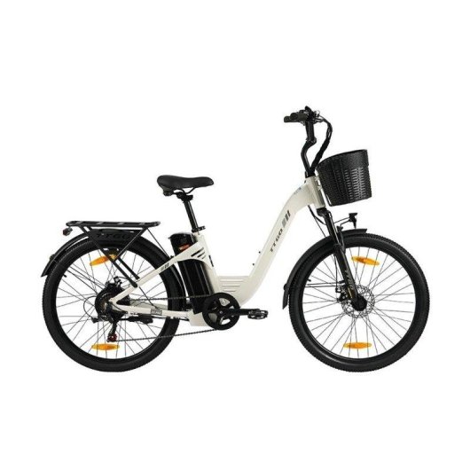 Bicicleta elétrica TTGO C2 Pro 36 V 18 Ah branca