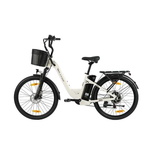 Bicicleta elétrica TTGO C2 Pro 36 V 18 Ah branca