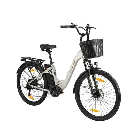 Bicicleta elétrica TTGO C2 Pro 36 V 18 Ah branca
