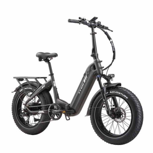 Bicicleta Eléctrica Plegable TTGO F6 Boost 250 W 70 Nm Batería 48 V 18 Ah Gris