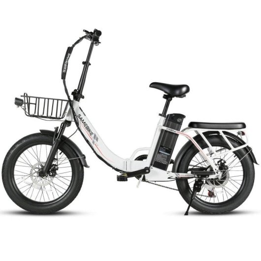 Bicicletta elettrica pieghevole Samebike CY20 Pro 36 V 13 Ah Shimano 7 velocità bianca