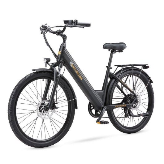 Bicicleta elétrica PURE UNICORN U2 48 V 12,8 Ah 27,5 polegadas preta
