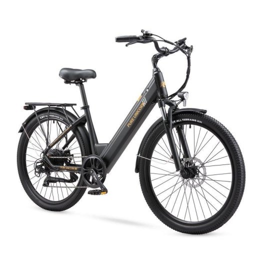 Bicicleta elétrica PURE UNICORN U2 48 V 12,8 Ah 27,5 polegadas preta