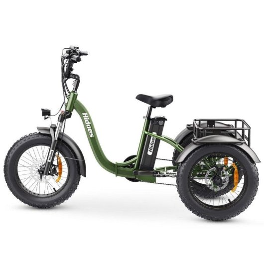Triciclo eléctrico Hidoes HD-ET1 Motor 750 W Batería 48 V 20 Ah Plegable Verde