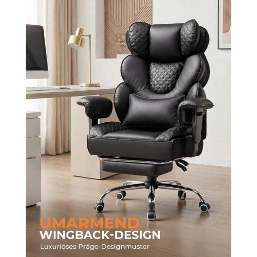Silla Gaming GTPLAYER Ergonómica Reclinable 150° con Apoyapiés 180 kg