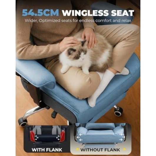 Silla Gaming GTPLAYER Ergonómica Reclinable 150° Reposapiés 180 kg Azul
