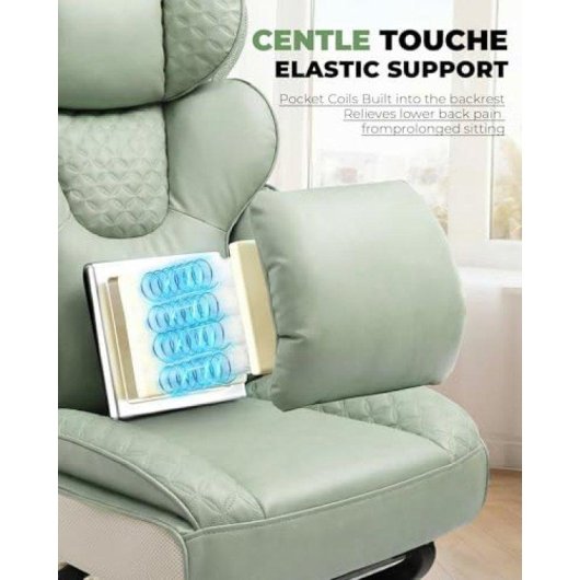 Silla GTPLAYER Ergonómica Gaming Oficina Verde 180 kg Reclinable 150°