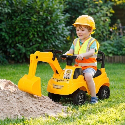 Correpasillos Aiyaplay Excavadora 2 en 1 Bocina de Aire Amarillo 1-3 Años