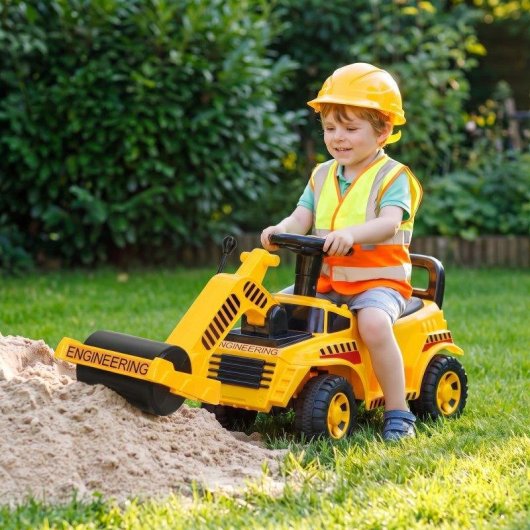 Tractor Correpasillos Aiyaplay Rodillo Elevable 95 cm Amarillo