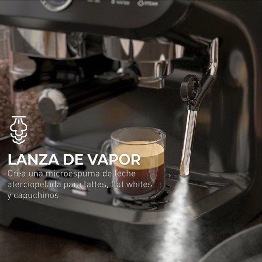 Máquina de café expresso HOMCOM 2 L 15 bares, moinho 15 níveis, 1600 W