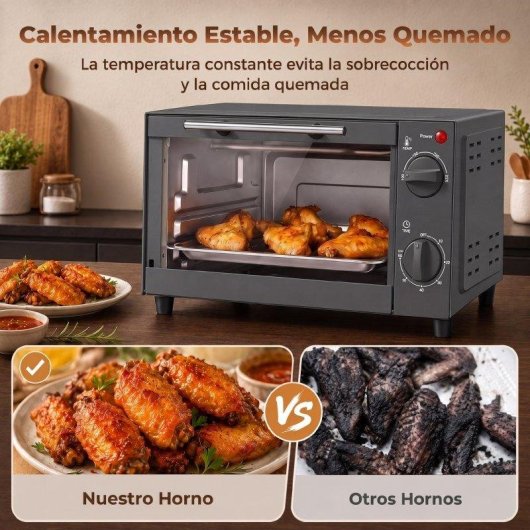 Horno de sobremesa Homcom 9L 35cm gris