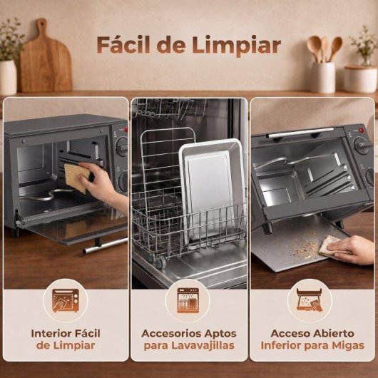 Horno de sobremesa Homcom 9L 35cm gris