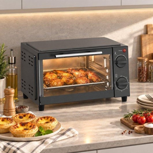 Horno de sobremesa Homcom 9L 35cm gris