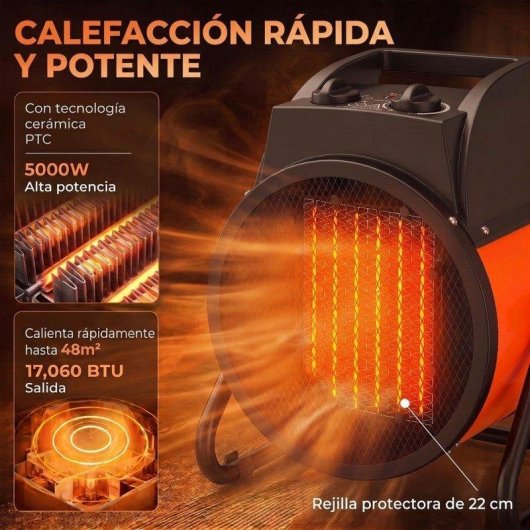 Calefactor cerámico Outsunny 5000 W portátil