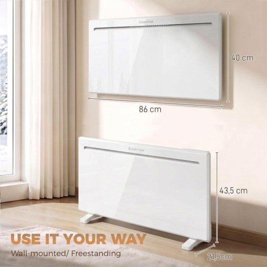 Calefactor de pared HOMCOM 2000 W WiFi