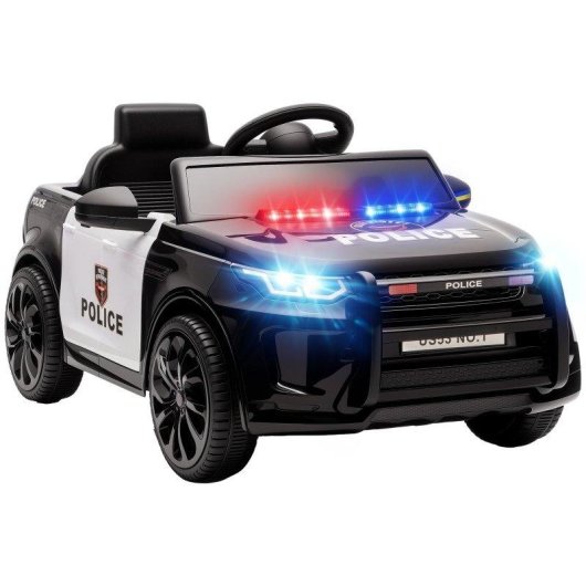 Coche Eléctrico Niños Policía Aiyaplay 12V 2 Motores Mando a Distancia Negro
