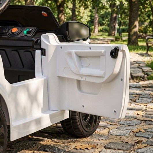 Coche Eléctrico Infantil Aiyaplay Policía 12V Doble Motor Con Mando Blanco
