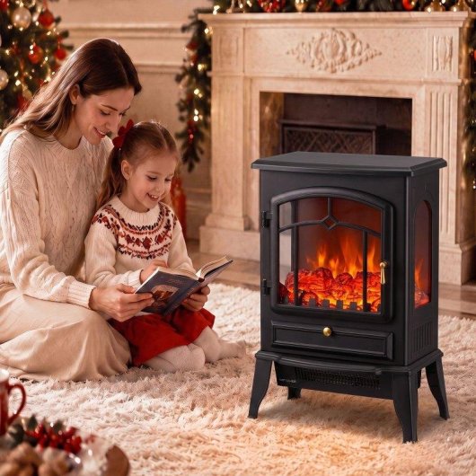 Chimenea eléctrica Homcom 2000 W de suelo con efecto llama regulable