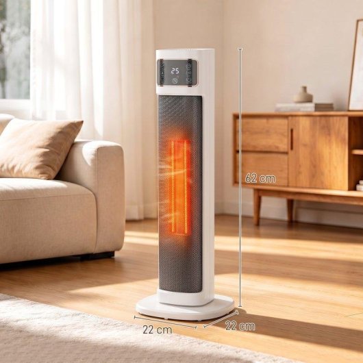 Calefactor cerámico Homcom 2000 W con oscilación de 70°