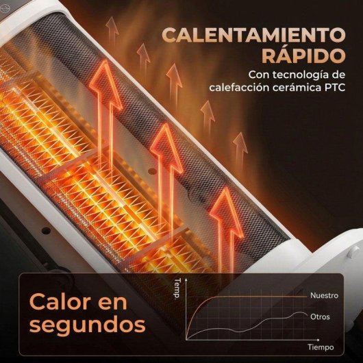 Calefactor cerámico Homcom 2000 W con oscilación de 70°