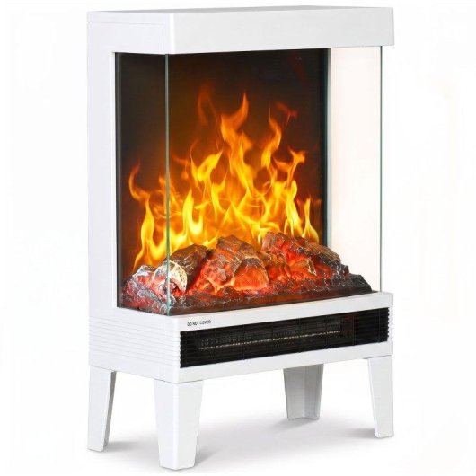 Chimenea eléctrica Homcom 2000 W de suelo con llama LED ajustable