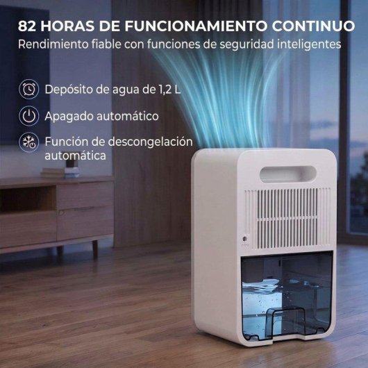 Deshumidificador Homcom 0,4 L/Día 15 m² Depósito 1,2 L RGB Negro