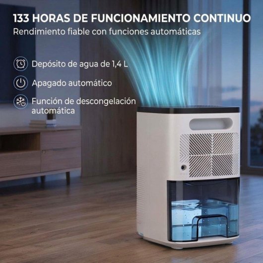 Desumidificador Homcom 300 ml/dia, 15 m², depósito de 1,4 l