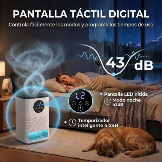Desumidificador Homcom 300 ml/dia, 15 m², depósito de 1,4 l