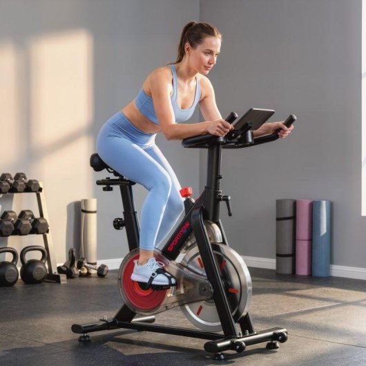Bicicleta Estática Sportnow Resistencia Magnética Volante 8 kg Bluetooth LCD
