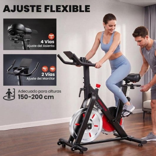 Bicicleta Estática Sportnow Resistencia Magnética Volante 8 kg Bluetooth LCD